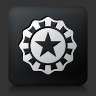 Black Square Button with Star Badge Icon