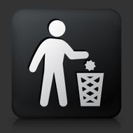Black Square Button with Litering Icon