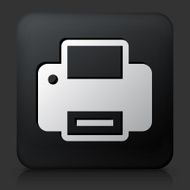 Black Square Button with Printer Icon N2