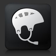 Black Square Button with Sport Helmet
