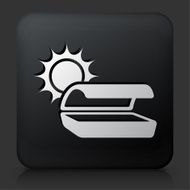 Black Square Button with Tanning Bed Icon