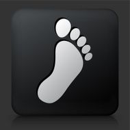 Black Square Button with Footprint