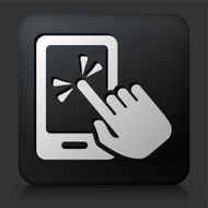Black Square Button with Touch Screen Smart Phone