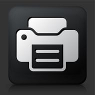 Black Square Button with Printer Icon N3