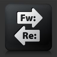 Black Square Button with Forward &amp; Reply Icon