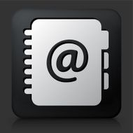 Black Square Button with Email Contacts Icon