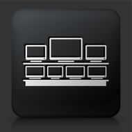 Black Square Button with Monitor Displays Icon