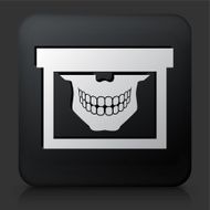 Black Square Button with Teeth Scan Icon