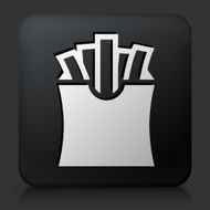 Black Square Button with French Fries Icon