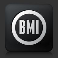 Black Square Button with Body Mass Index Icon