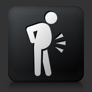 Black Square Button with Obesity Icon