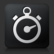 Black Square Button with Stop Watch Icon