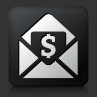 Black Square Button with Money Letter Icon