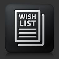 Black Square Button with Wish List Icon