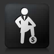 Black Square Button with Money Success Icon