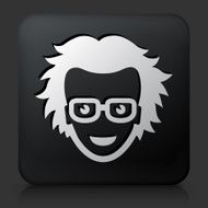 Black Square Button with Teacher Icon N2