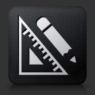 Black Square Button with Protractor and Pencil N2