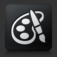 Black square button with Paint and Brush