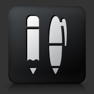 Black square button with Pencil and Pen