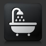 Black square button with Bathtub and Running Water