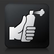 Black Square Button with Bug Spray Icon
