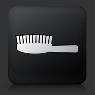 Black Square Button with Brush Icon