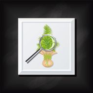 Tree And Magnifying Glass On A Square Blackboard Icon N2