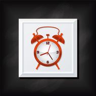 Red Alarm Clock On A Square Blackboard Icon N2