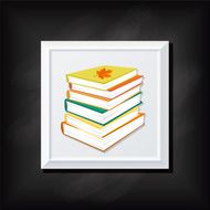 Stack Of Books On A Square Blackboard Icon N2