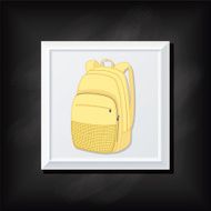 Yellow Backpack On A Square Blackboard Icon N2