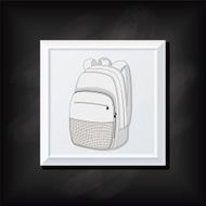 Grey Backpack On A Square Blackboard Icon N2