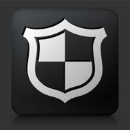 Black Square Button with Shield Icon