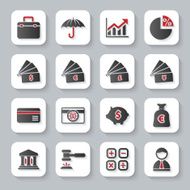 Set of flat modern bankig web icons