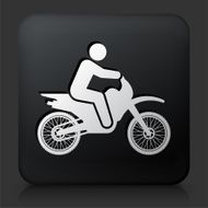 Black Square Button with Motorcycle