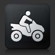 Black Square Button with Four Wheeler