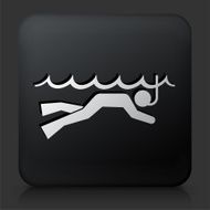 Black Square Button with Snorkling