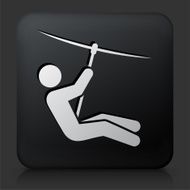 Black Square Button with Zip Lining