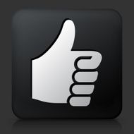 Black Square Button with Thumbs Up Icon N3