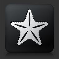Black Square Button with Star Fish