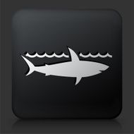 Black Square Button with Shark