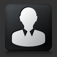 Black Square Button with Face