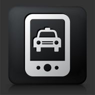 Black Square Button with Taxicab Phone