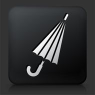 Black Square Button with Closed Umbrella