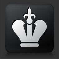 Black Square Button with Crown N7
