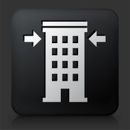 Black Square Button with Apartment