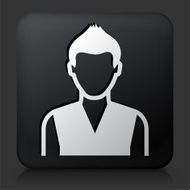 Black Square Button with Male Face Icon N49