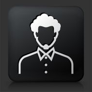 Black Square Button with Male Face Icon N50