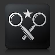Black Square Button with Magnifying Glass Icon N2