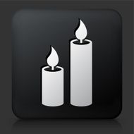 Black Square Button with Candles Icon