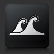 Black Square Button with Tsunami Icon